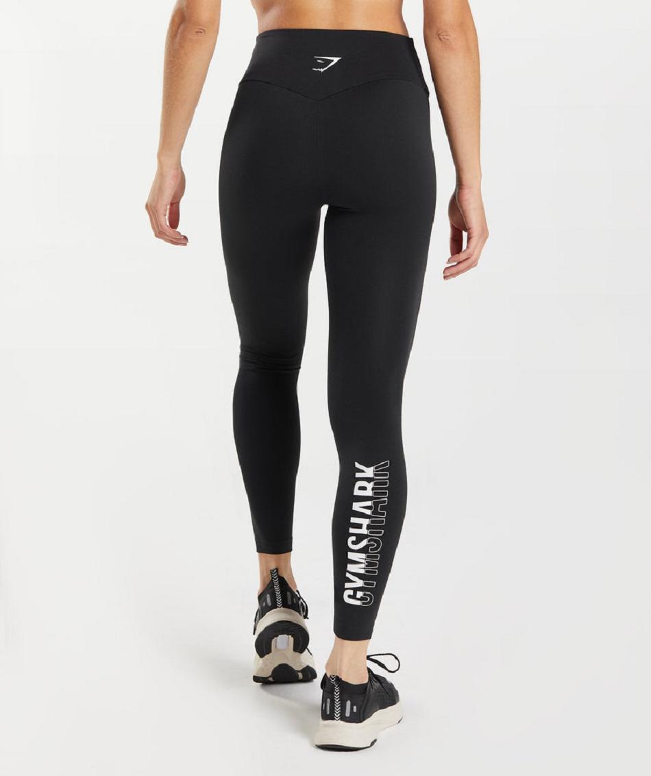 Leggins Gymshark Fraction Mujer Negras Blancas | CO 2831UZG